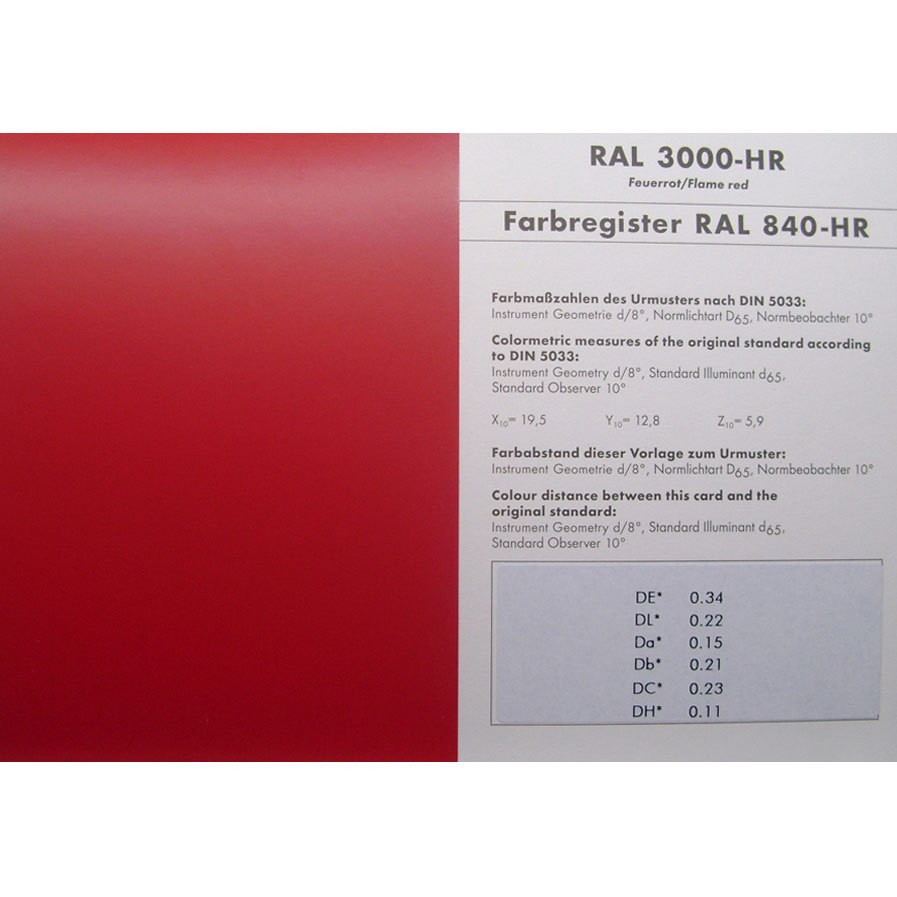 德國(guó)RAL勞爾840-HR色卡校準(zhǔn)頁(yè)(半光澤版本)