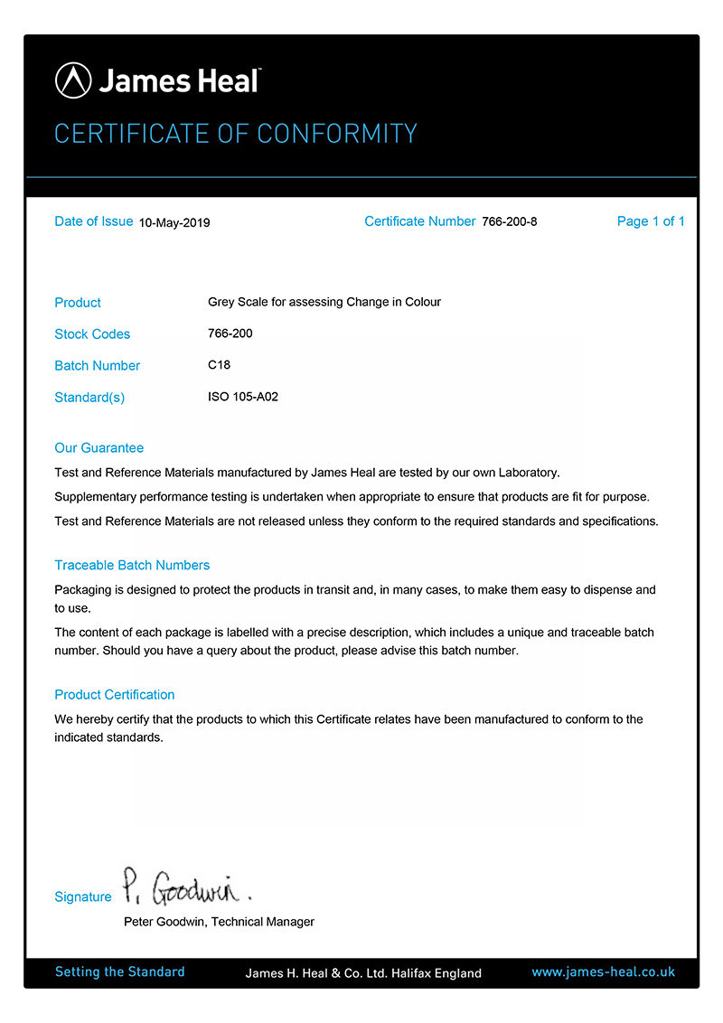 JAMES標準變色灰卡 ISO 105 A02(圖5)