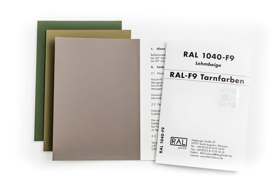 德國(guó)勞爾RAL色卡 F9軍工迷彩色系(圖2)