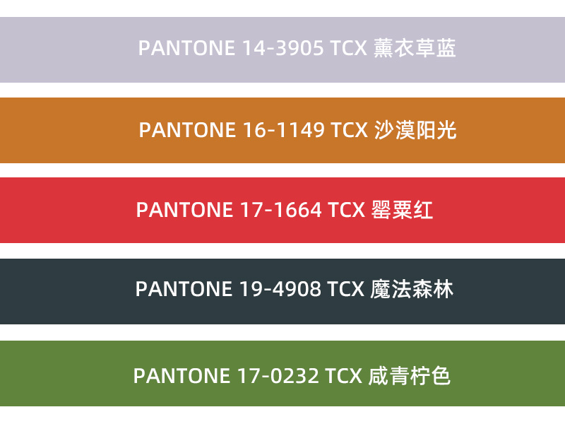 潘通225秋冬色彩趨勢報告